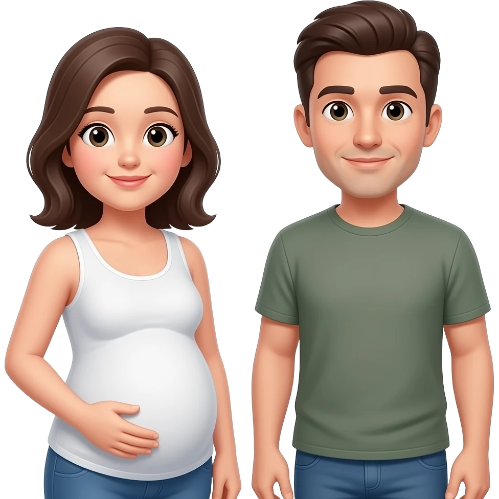 pregnant man emoji with another guy standing next to him emoji