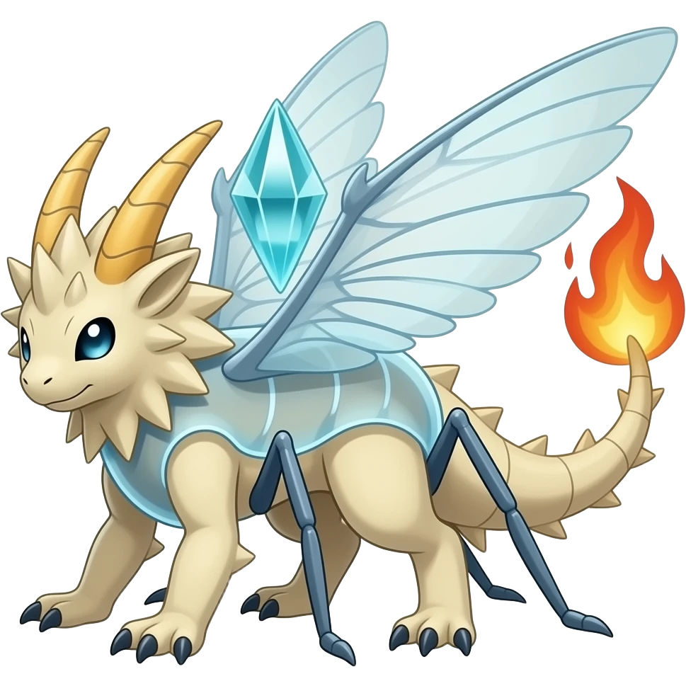 Gabite-ExVeemon-Latias-Flamedramon-fusion-Fakémon-hybrid-creature, Full body emoji