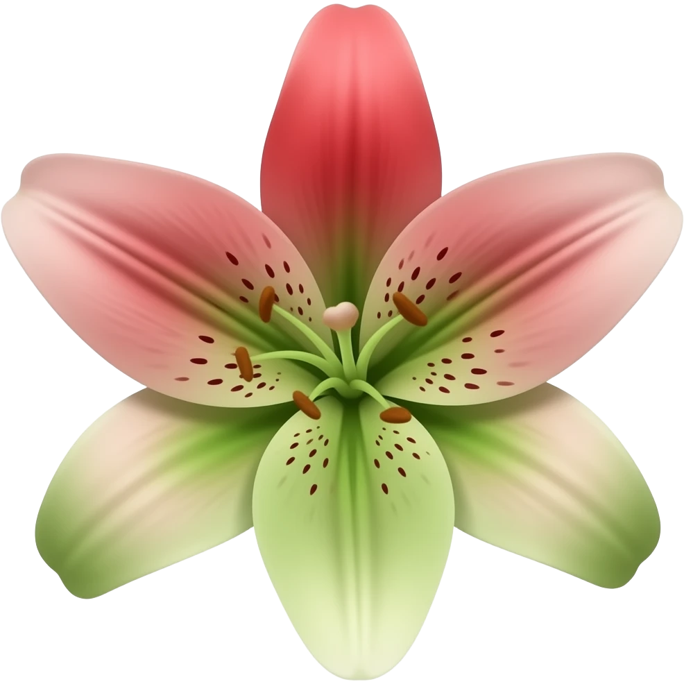 red to green lily flower emoji