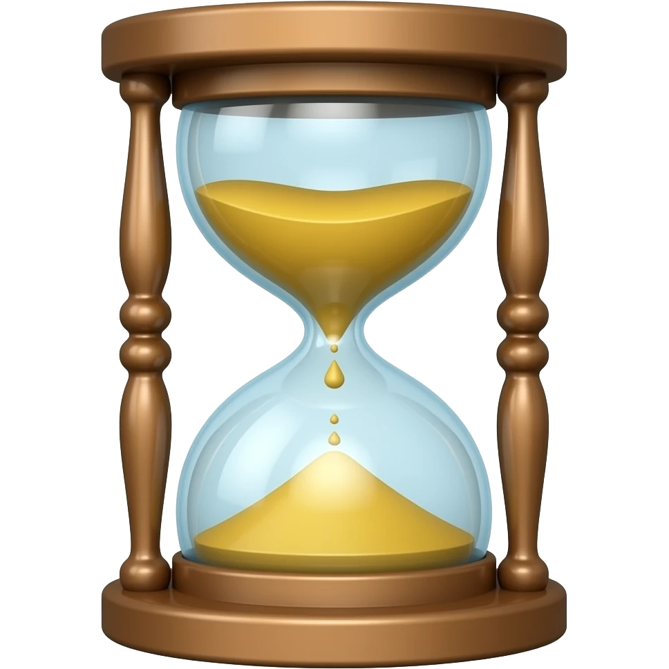 An hourglass with one large grain of sand inside emoji