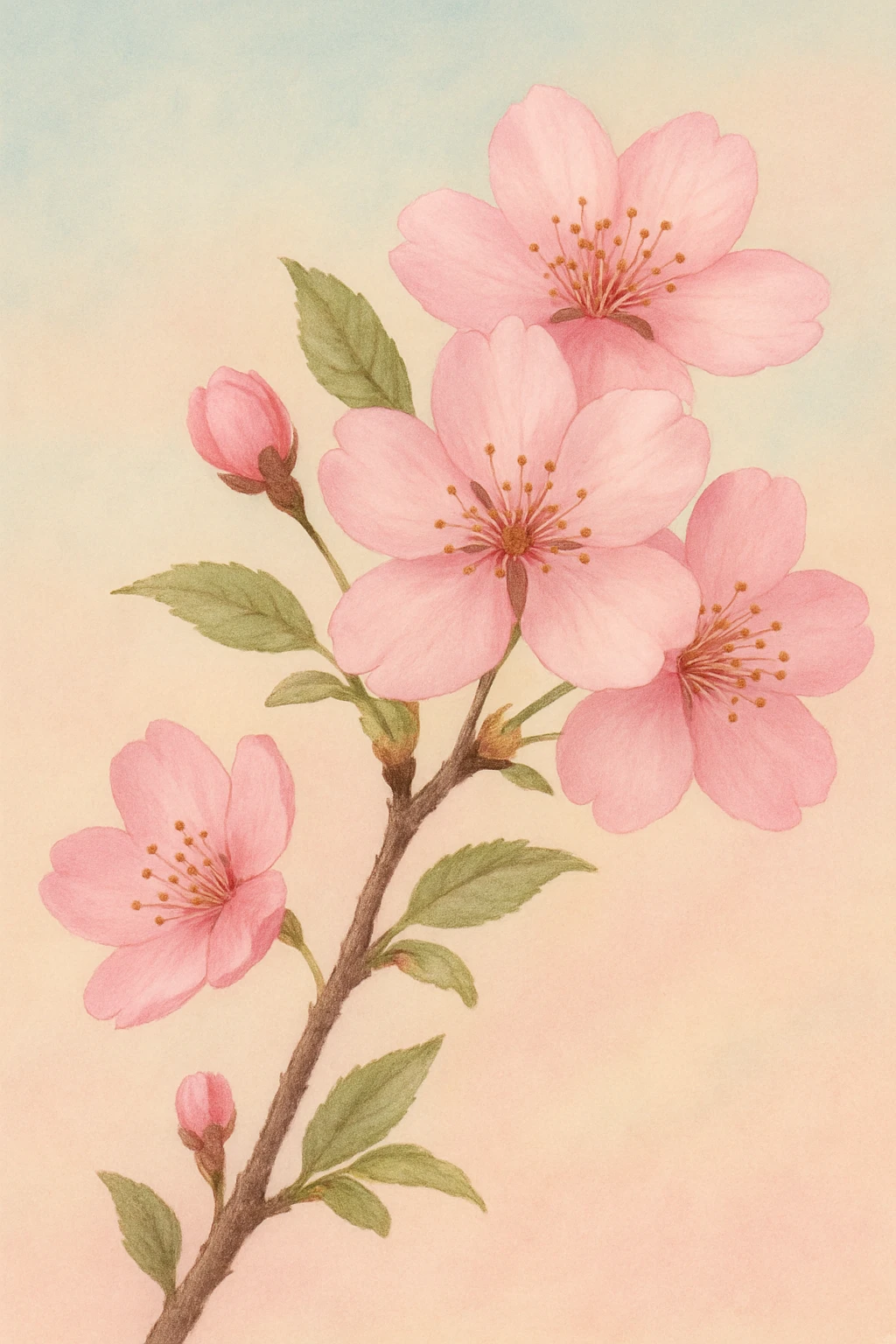 pink cherry blossom with a pastel background emoji