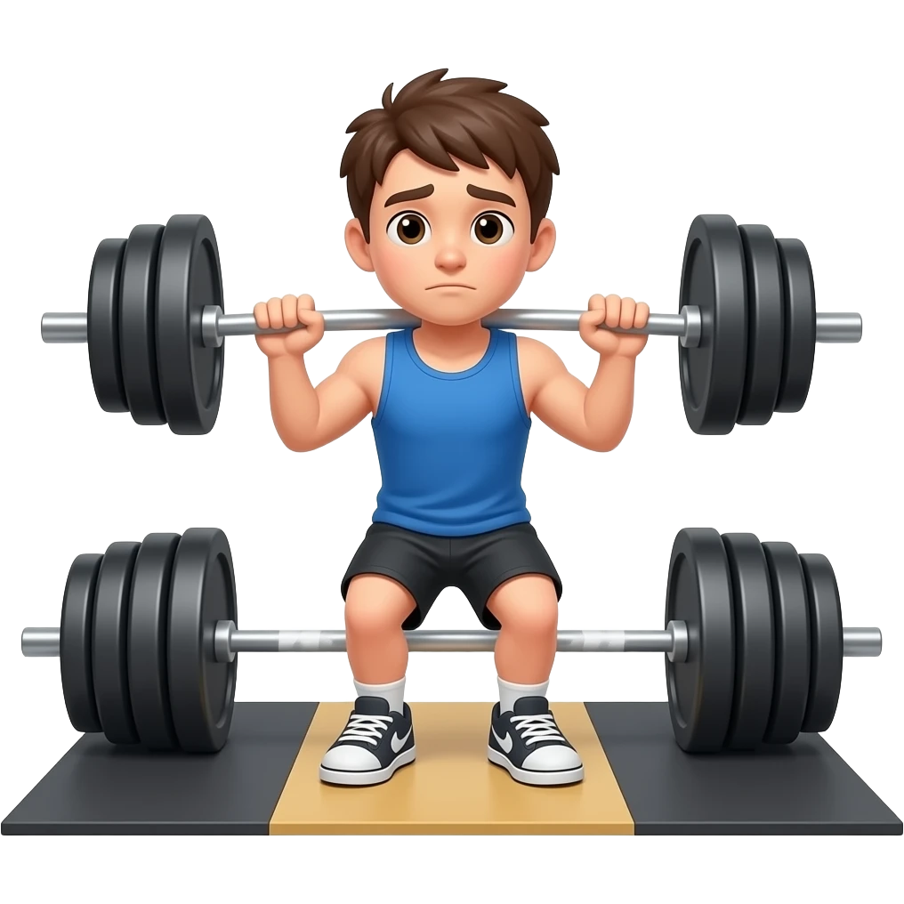 Weak guy lifting weight emoji
