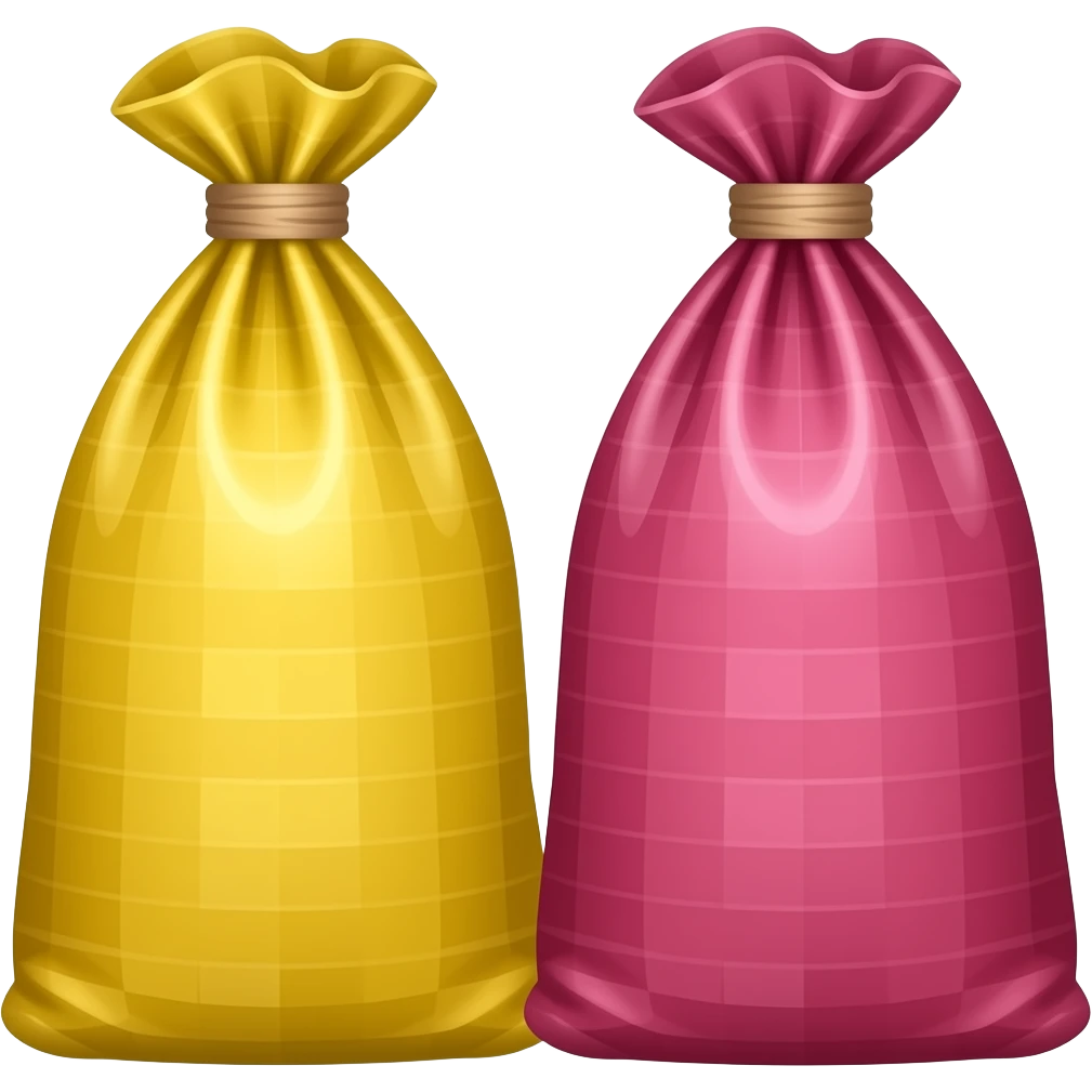 bolsas amarilla y fuscia emoji