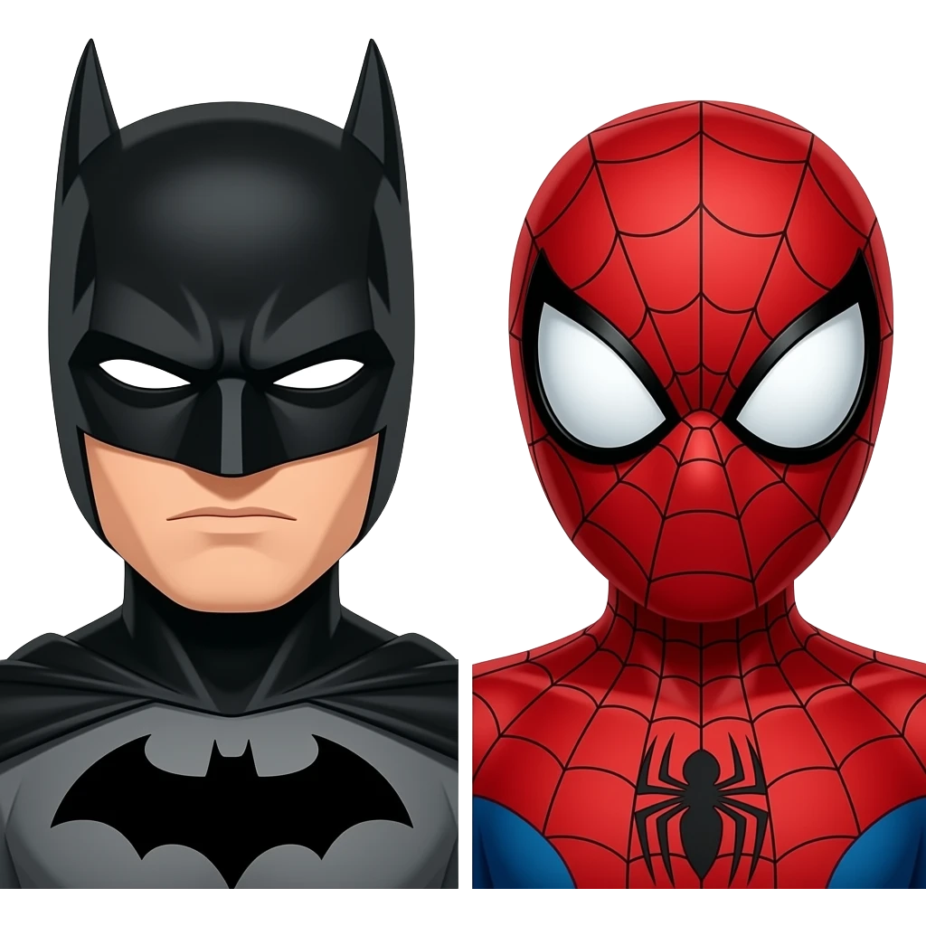batman and spiderman emoji