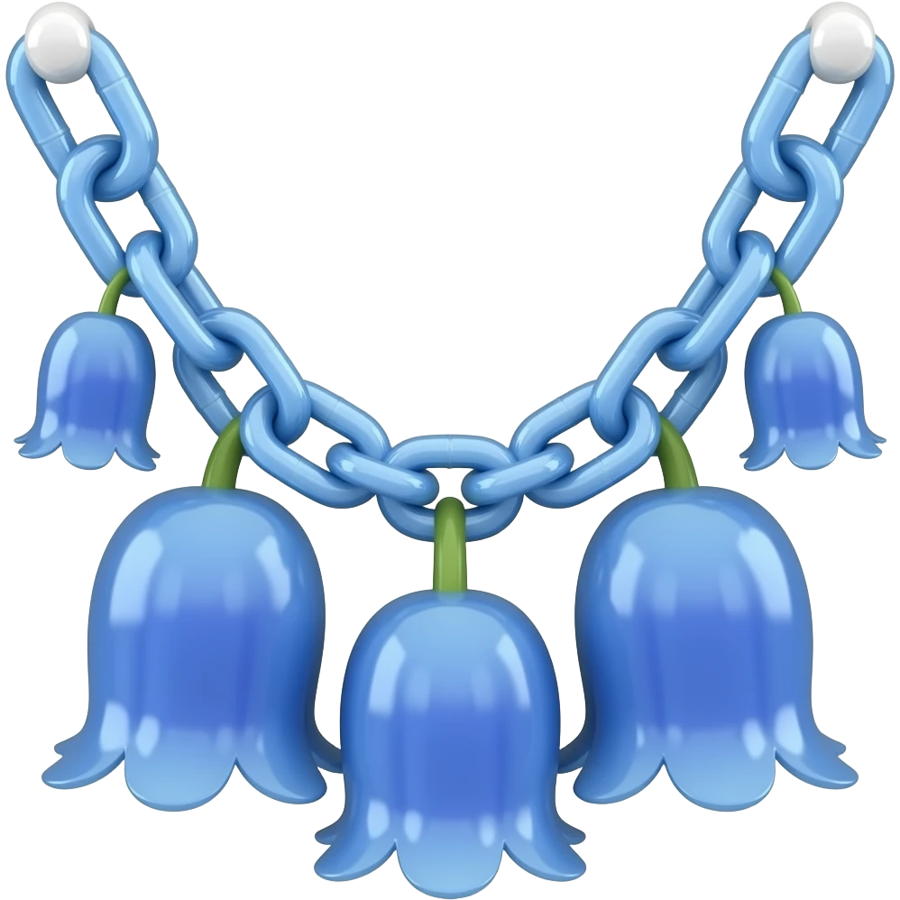 Realistic Hanging shiny clear-colored chained Bluebell wall decoration emoji