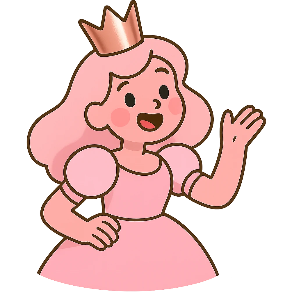 rose gold crown, metallic, soft pink, minimal background, pastel toon style emoji
