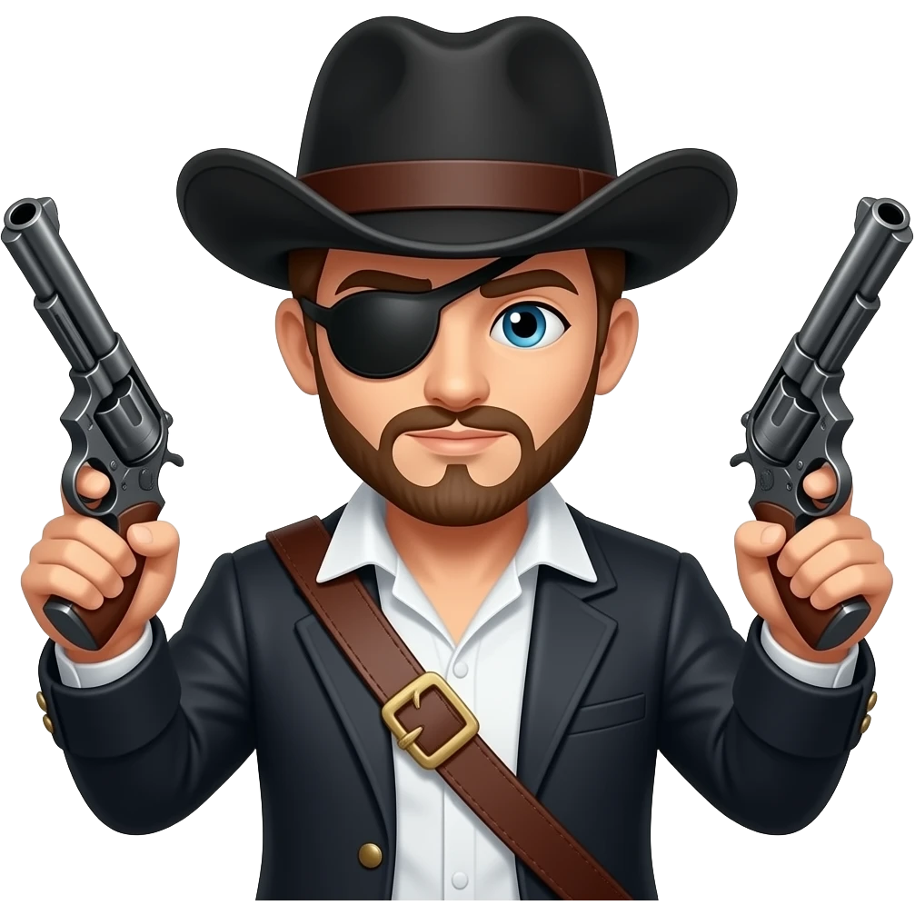 Freemason dressed as a highway man With two pistols emoji