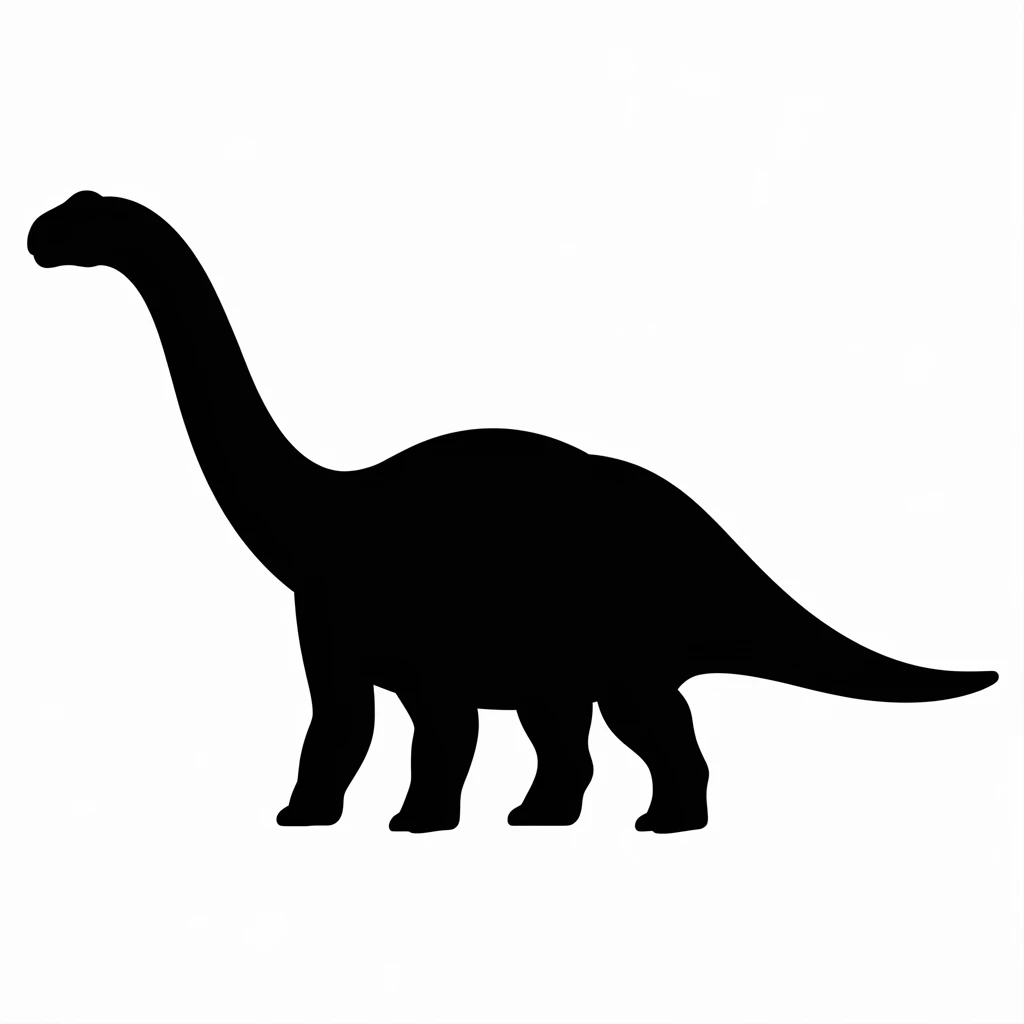 Brachiosaurus icon black silhouette emoji