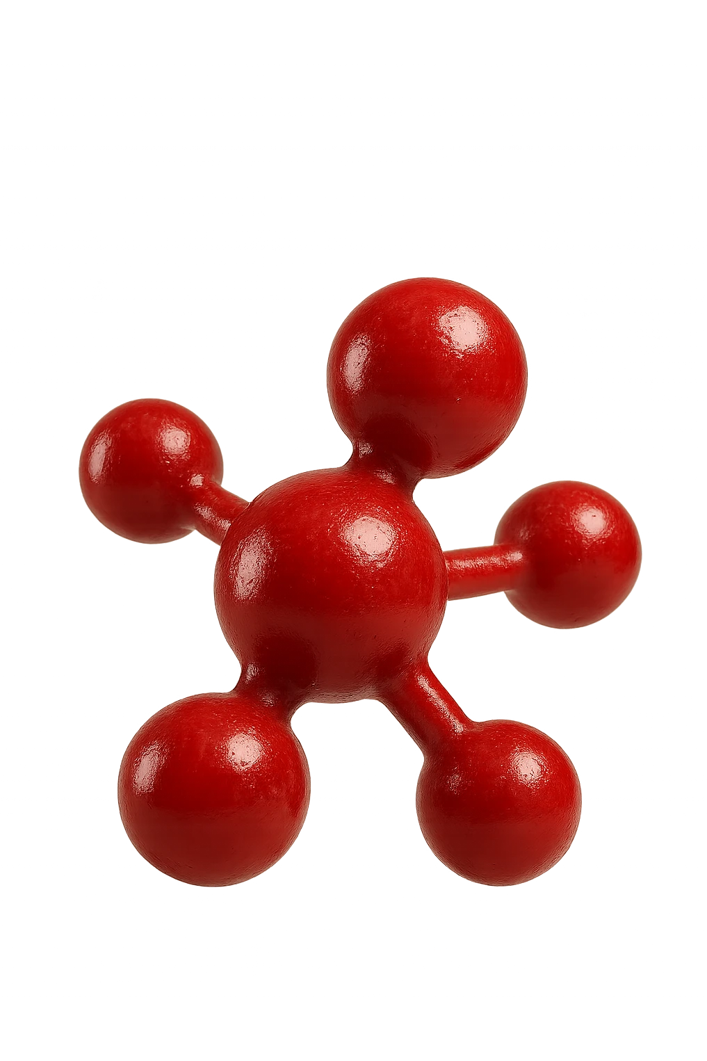 molecola chimica 3d rossa iperrealistica fluttua in aria, 4k emoji