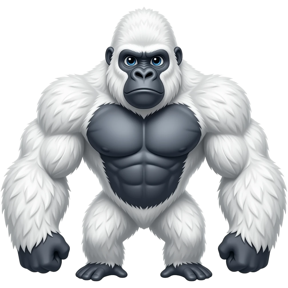 White Gorilla  big muscle emoji