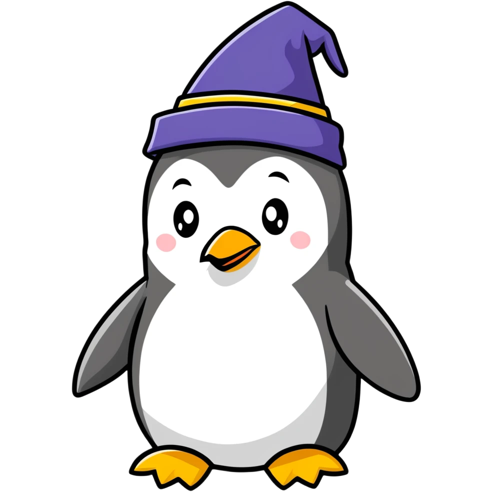 A penguin wizard emoji