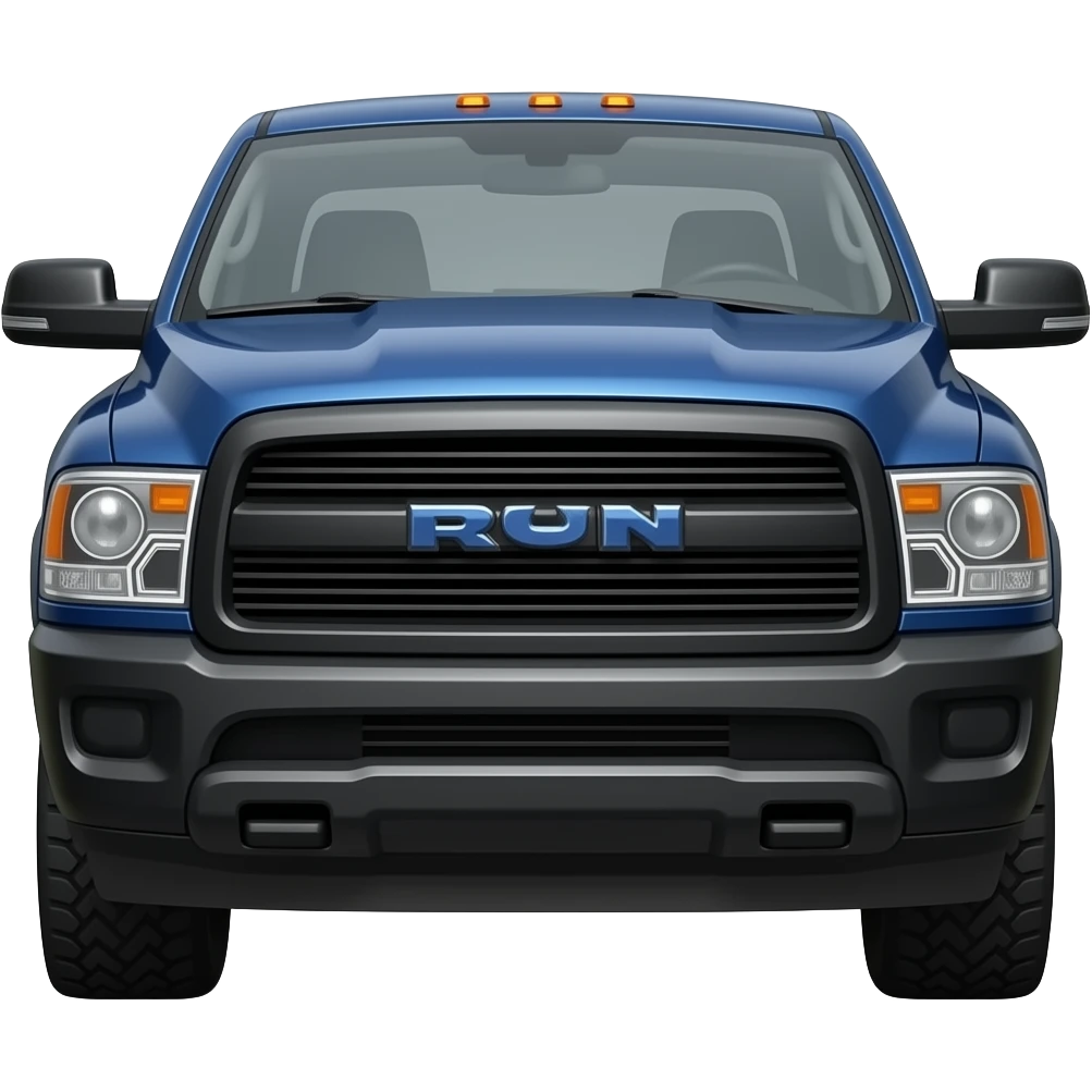 Midnight blue ram truck with black trim and tinted windows emoji