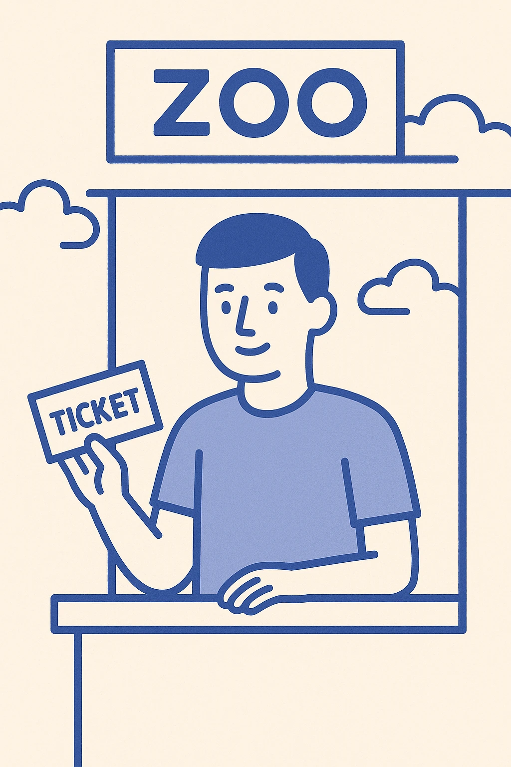 simple illustration of a guy selling tickets at the zoo emoji