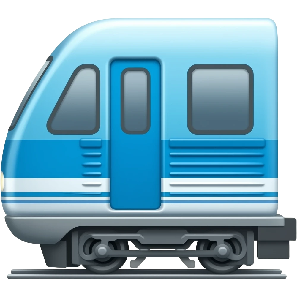 Blue passanger train on the side view emoji