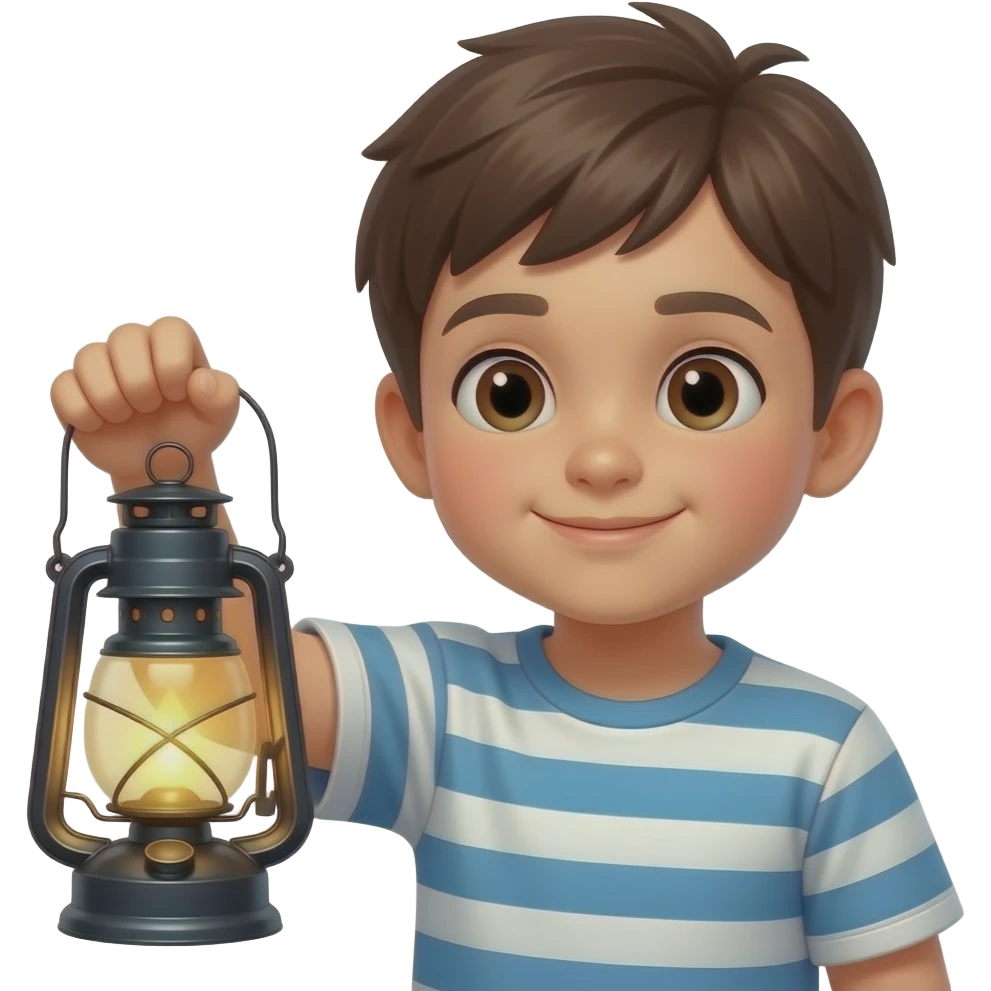 kid holding one lantern emoji
