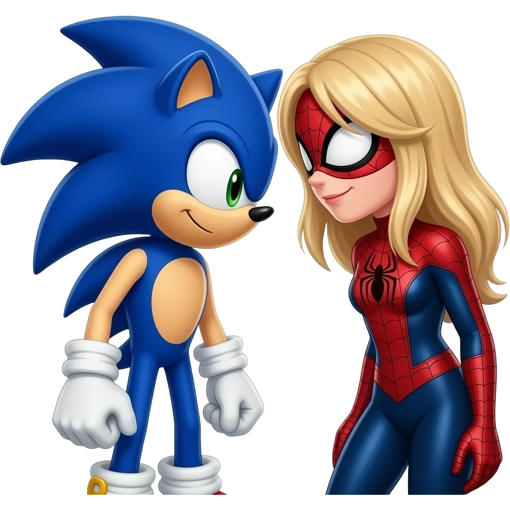 sonic  e mulher aranha love rosto emoji