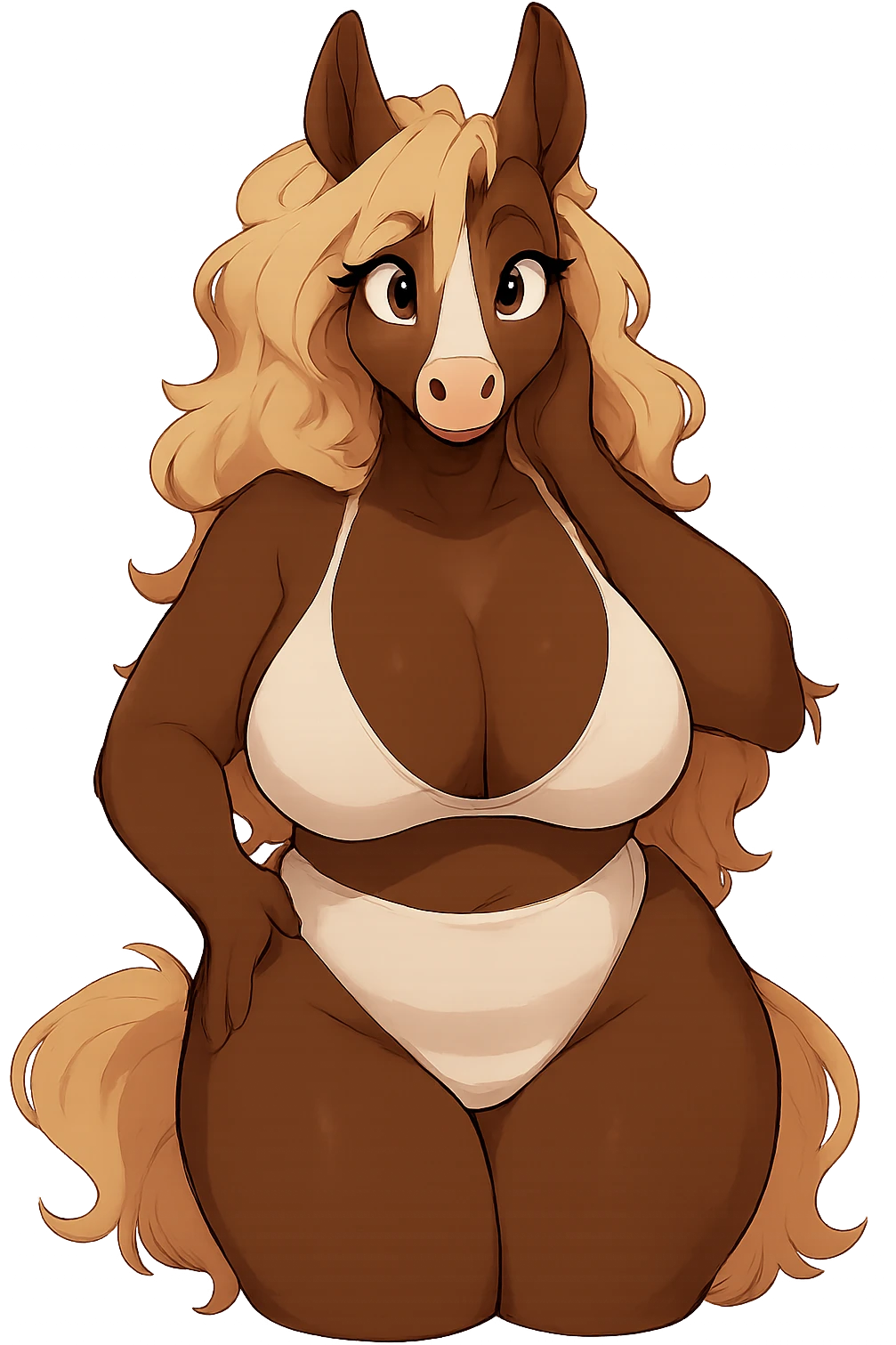 cute horse girl with blonde hair emoji