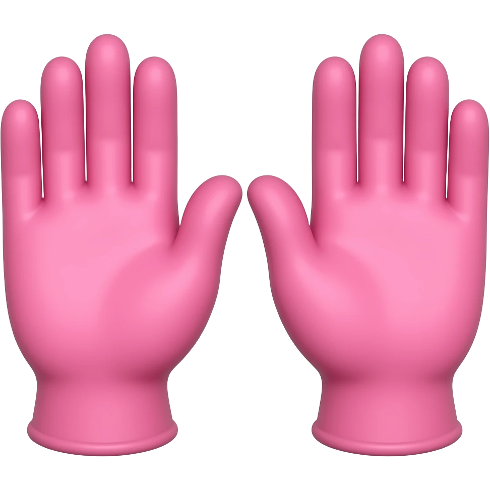 hands with pink gloves emoji