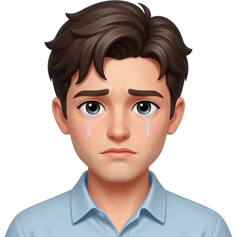 handsome young romantic guy sad emoji