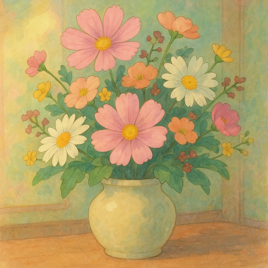 a vase with flowers emoji