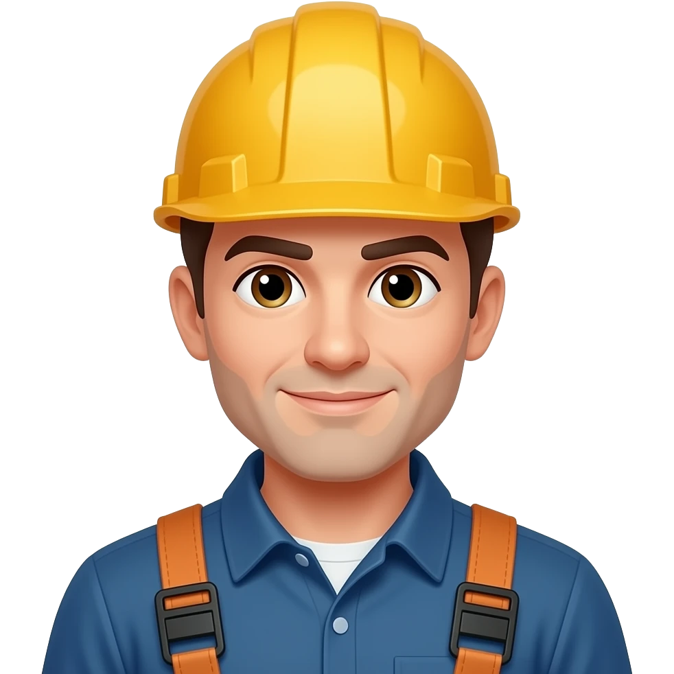 genere moi un bricoleur avec un casque de chantier emoji