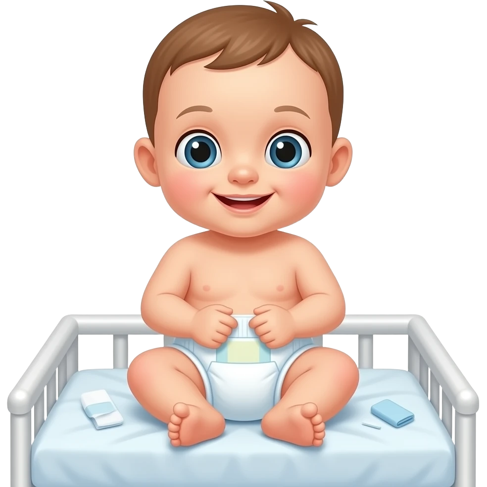 Baby having diaper changed emoji