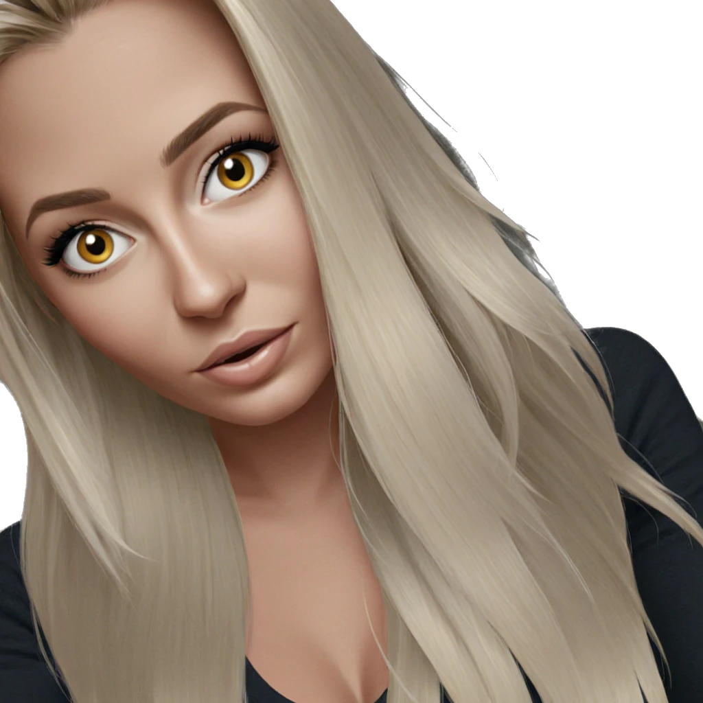 blonde girl portrait looking directly emoji