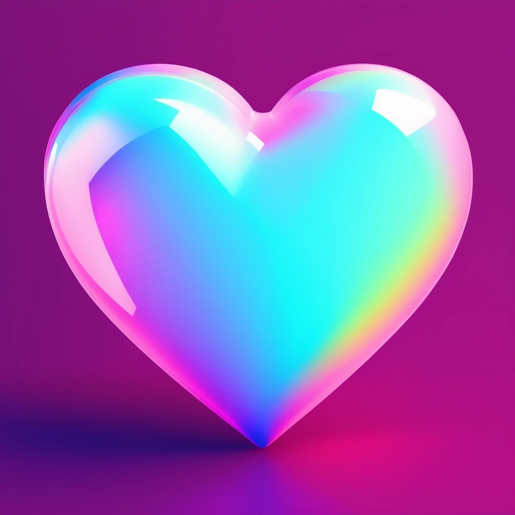 heart with a holographic pastel fill emoji