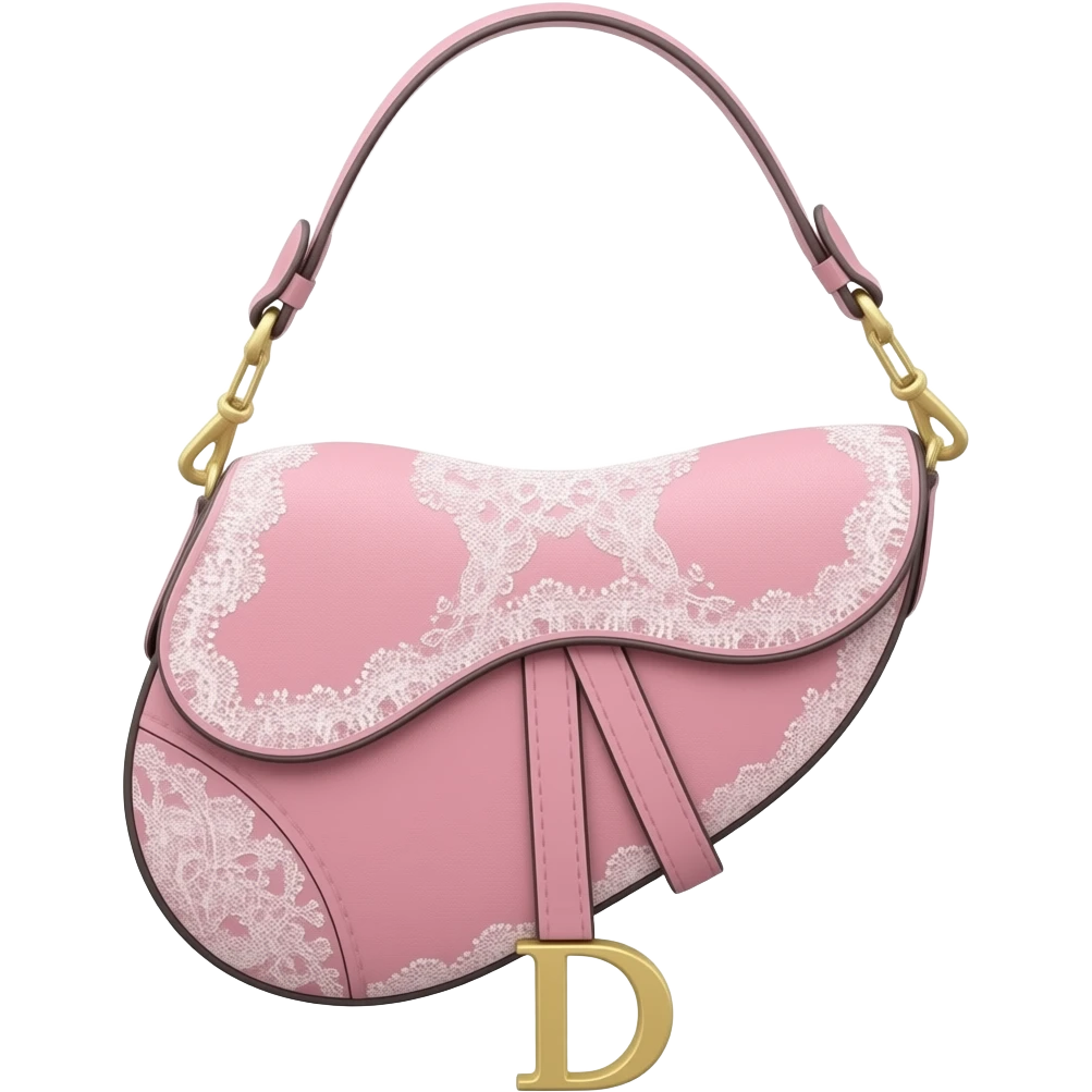 Pink Dior Oblique Embroidery and White Lace saddle bag emoji