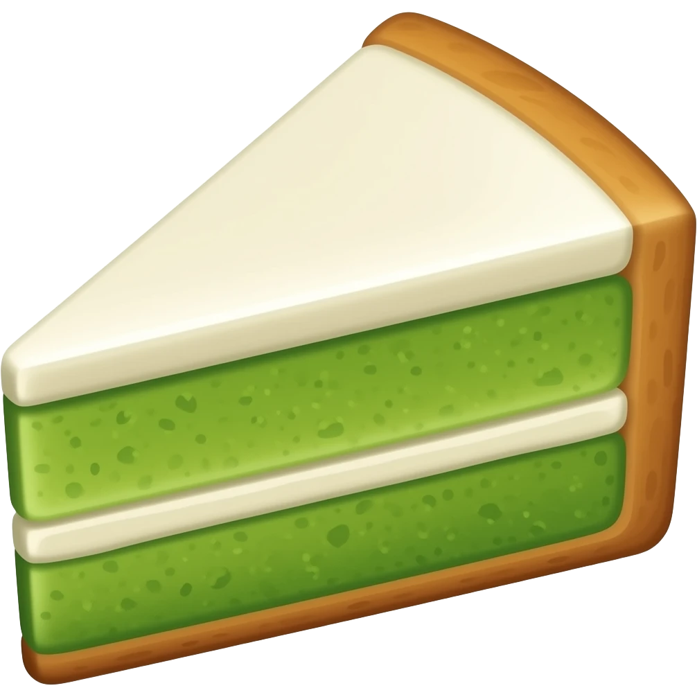 green cake slice with bread delatied emoji