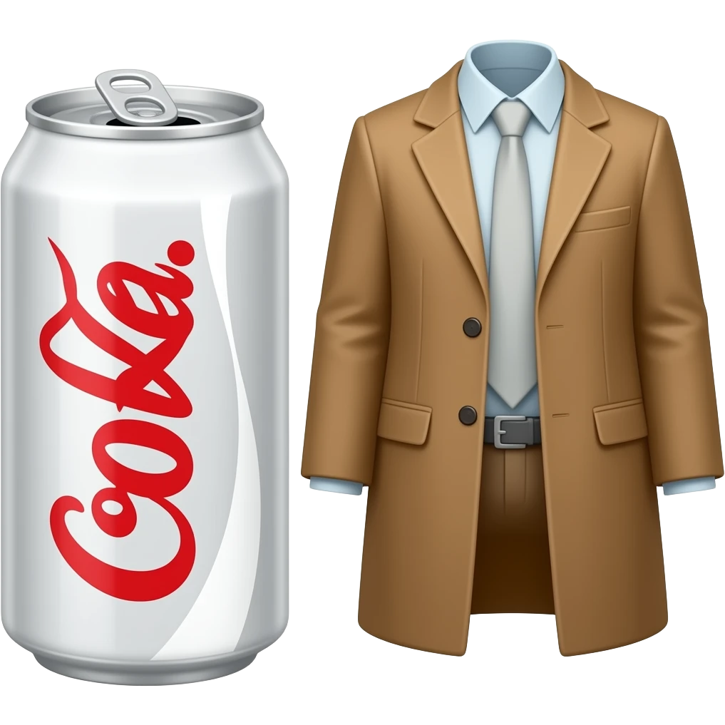 Diet coke and coat. Make sure its diet coke white can emoji