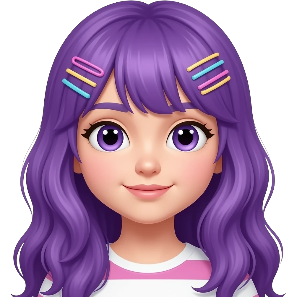 GIRL WITH LONG PURPLE HAIR BOXES emoji