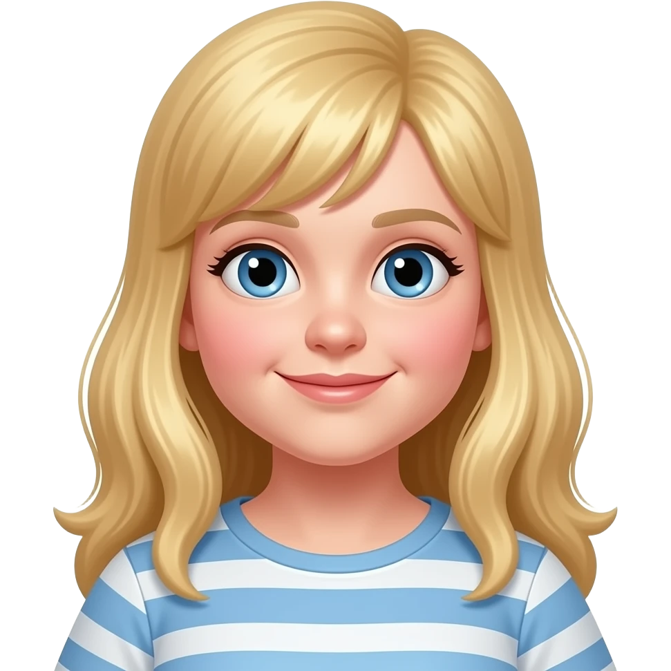 Make  special needs blonde girl with blue eyes that is fat emoji