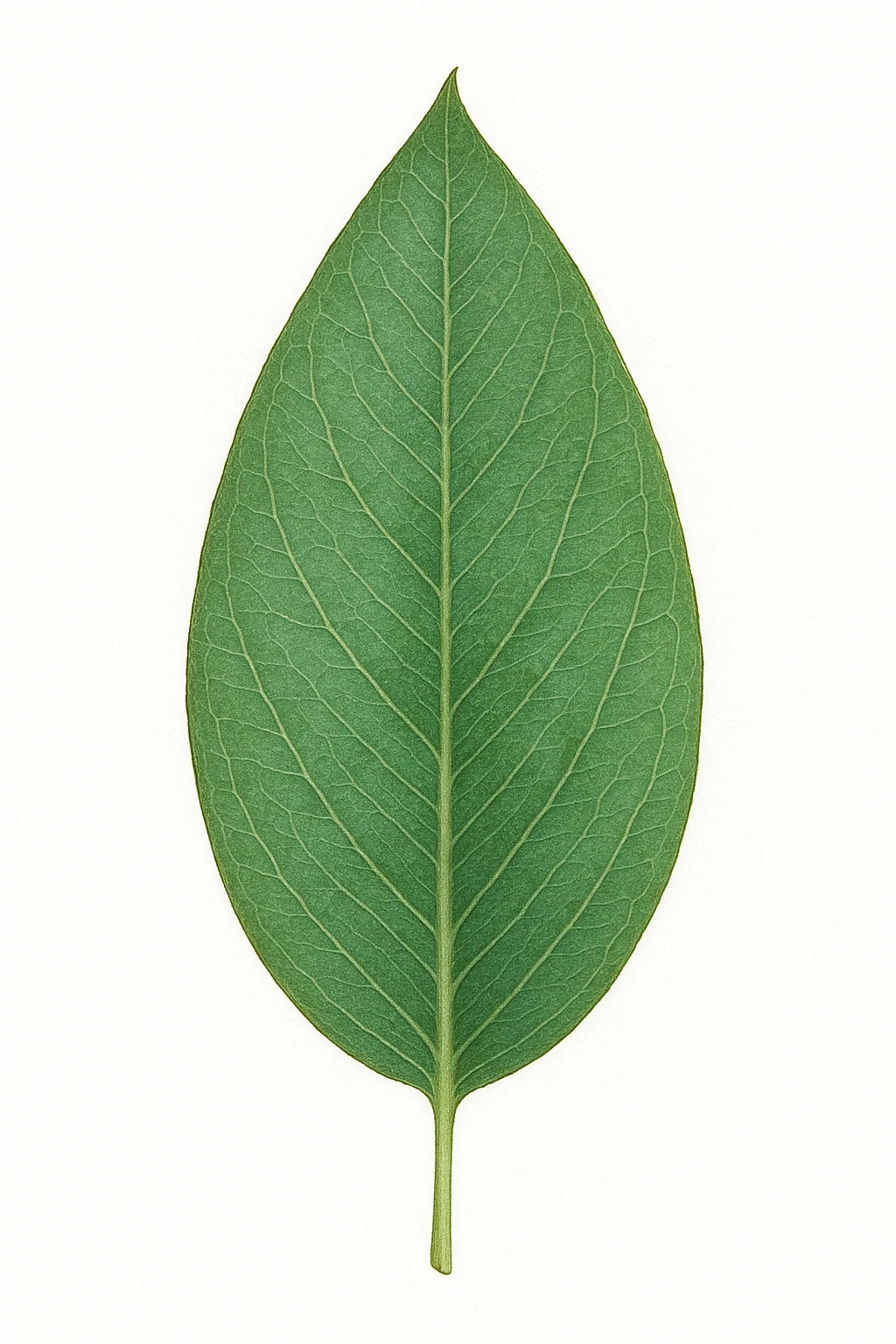a single eucalyptus leaf, realistic botanical illustration emoji