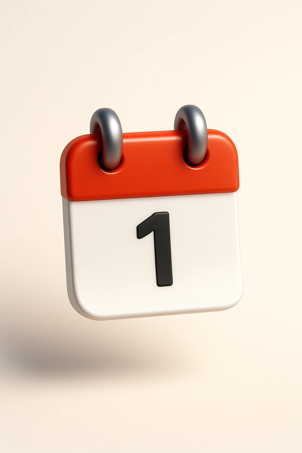 EMOJI STILE IPHONE 3D DI fogli di calendario che fluttuano in aria emoji