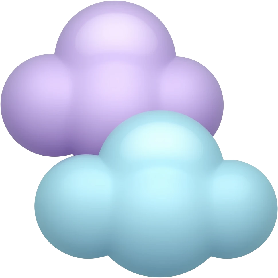 light light pastel purple and light light pastel blue cloud emoji