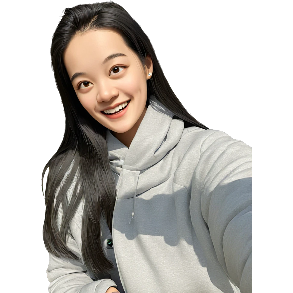 smiling girl in nature emoji