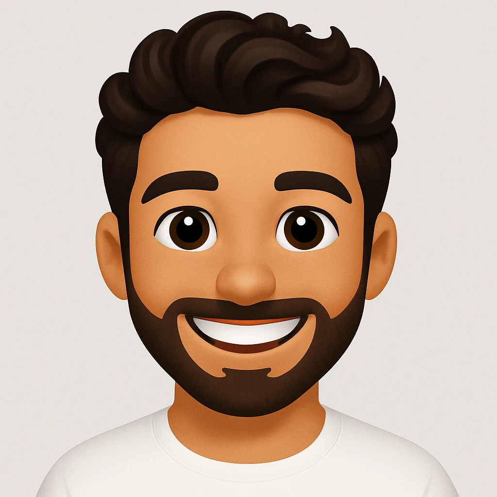 turn the second man in emoji style of the 1st image, match the facial features and clothes emoji