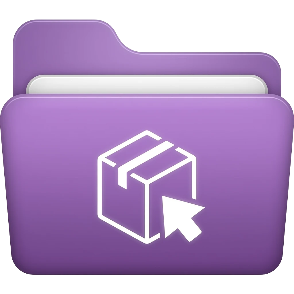 Transitions: Purple folder with a "box to box" arrow icon. emoji