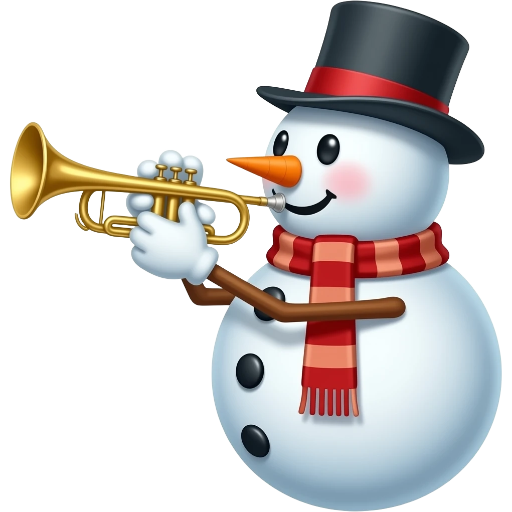 Snowman playing trumpet emoji