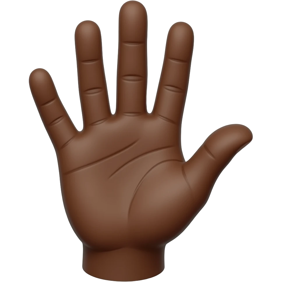 3 fingers black skin emoji