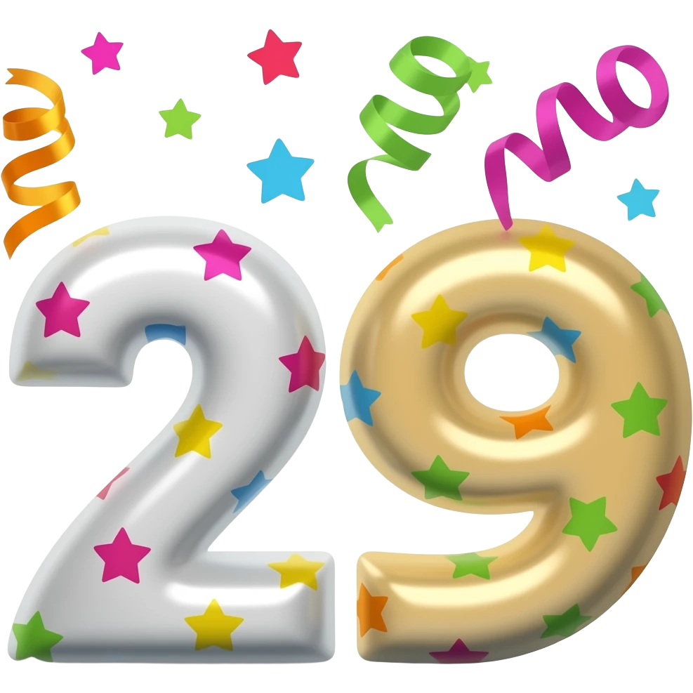 21ST BIRTHDAY  STREAMERS STARS emoji