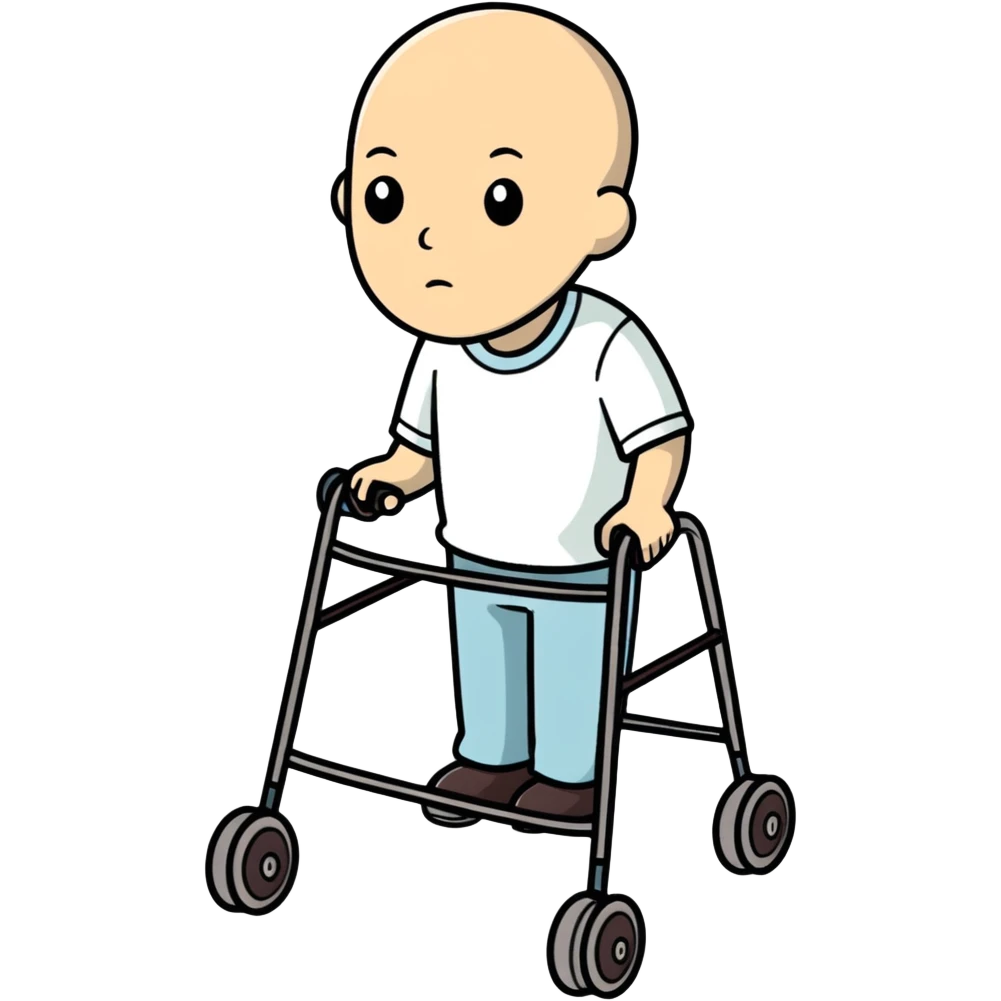 Bald man with walker emoji