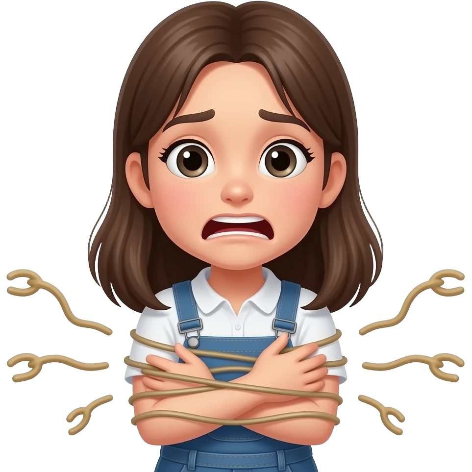 girl strangling myself emoji