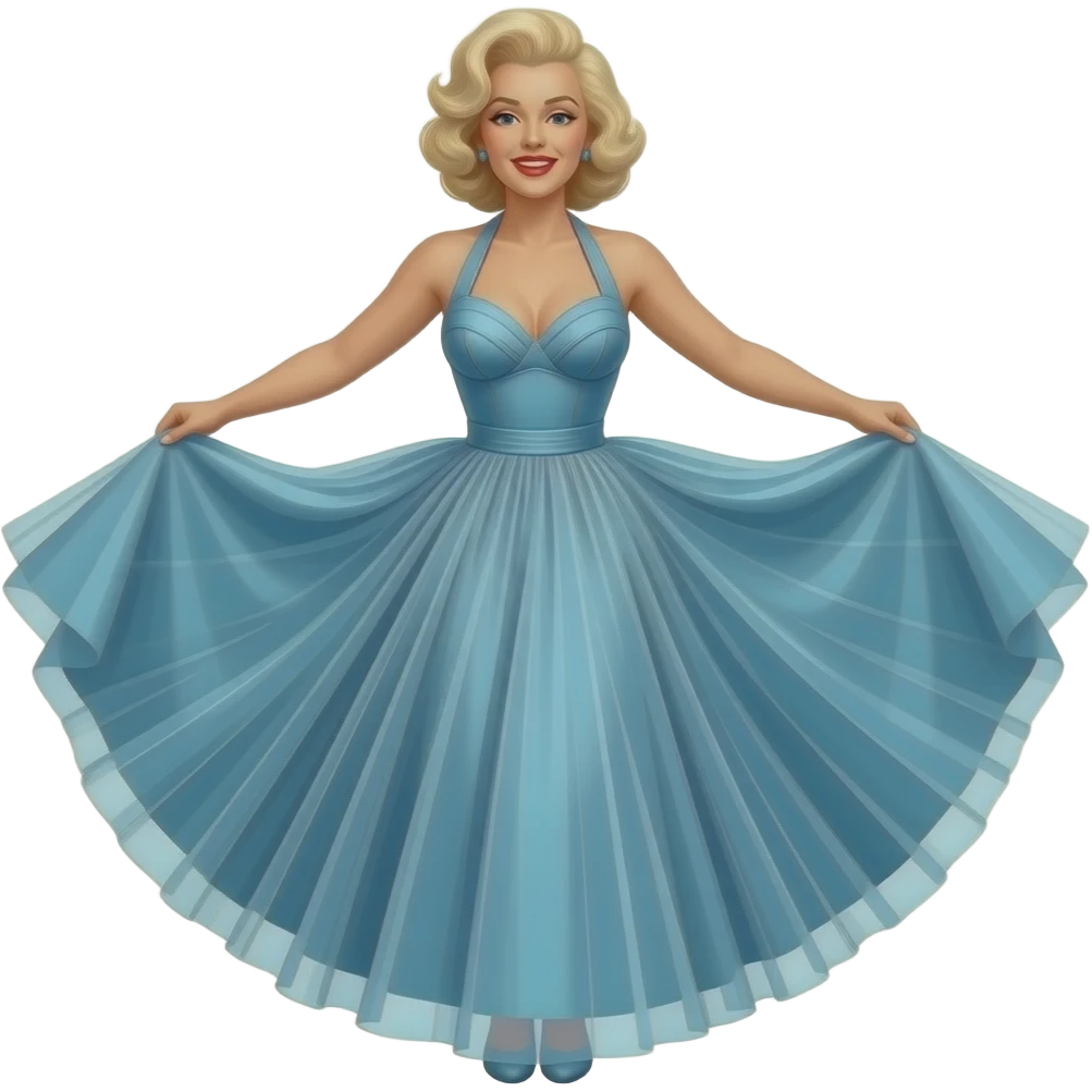 Marilyn Monroe skirt blowing emoji