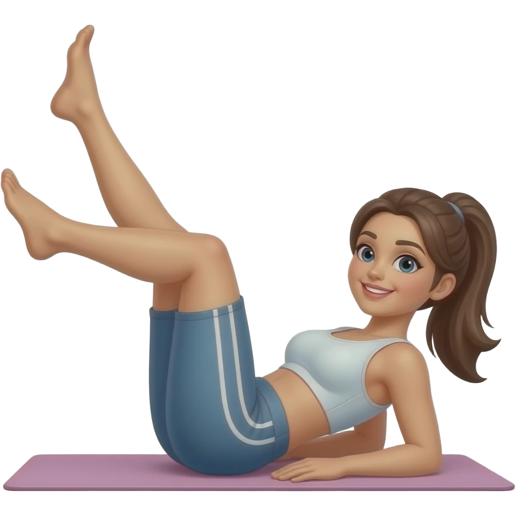 women doing leg raise emoji