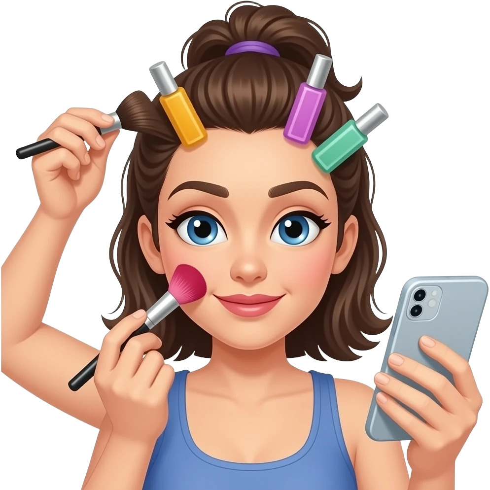 wearing like a lot of makeup and doing your hair, and doing pretty much everything you don’t do in everyday life emoji