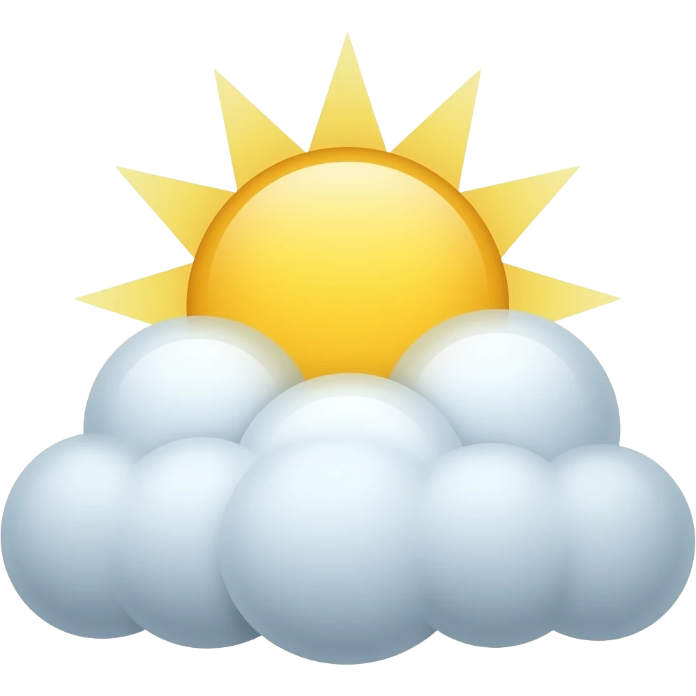 sun shinning from behind fluffy cumulus emoji