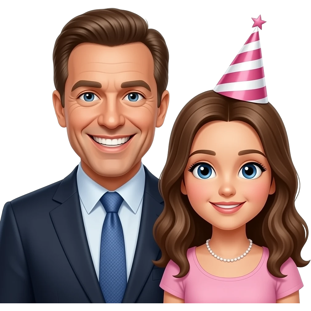 Jeffery epstein with a evil smile next to a girl during her 16th birthday emoji