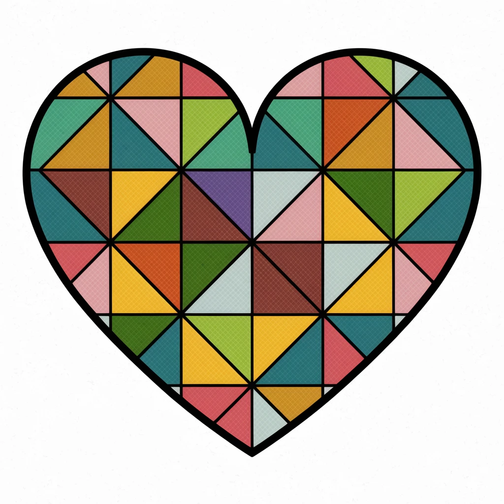 heart with a patchwork design emoji